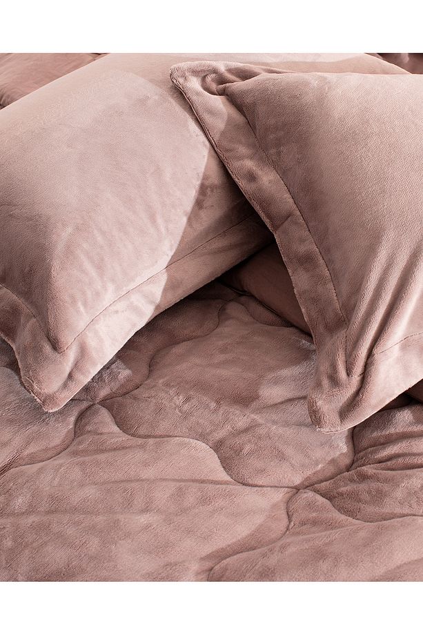 Kaira Tek Kişilik Comforter Set - Pudra - 7