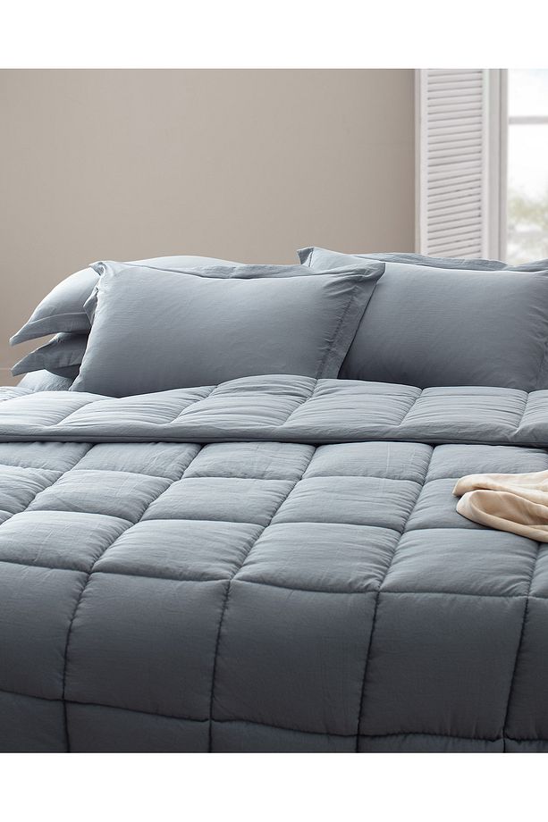 Mona Çift Kişilik Comforter Set - İndigo - 3