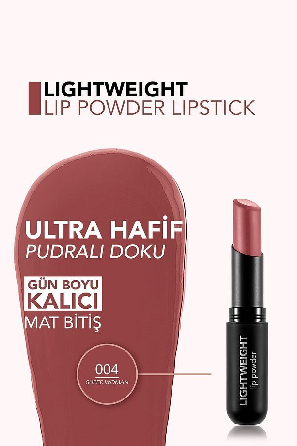 Lightweight Lip Powder Yüksek Pigmentli & Mat Bitişli Ultra Hafif Ruj - 004 - 4