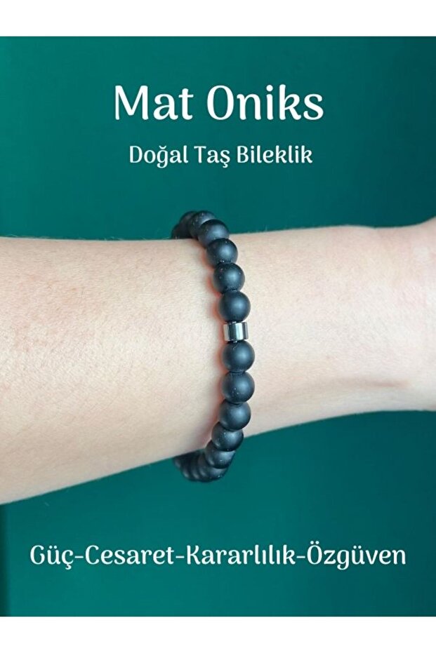 Onyx Natural Stone Bracelet Evil Eye Effect Against Depression Balance Power Stone
