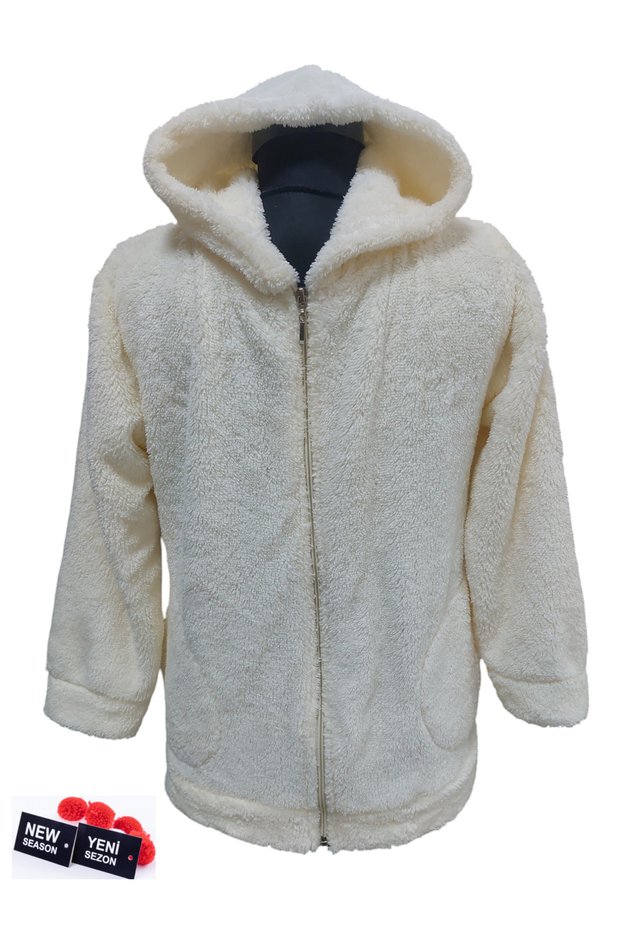 Welsoft Hooded Kids Teenage Jacket Fleece Jacket Plush Jacket Kids Coat