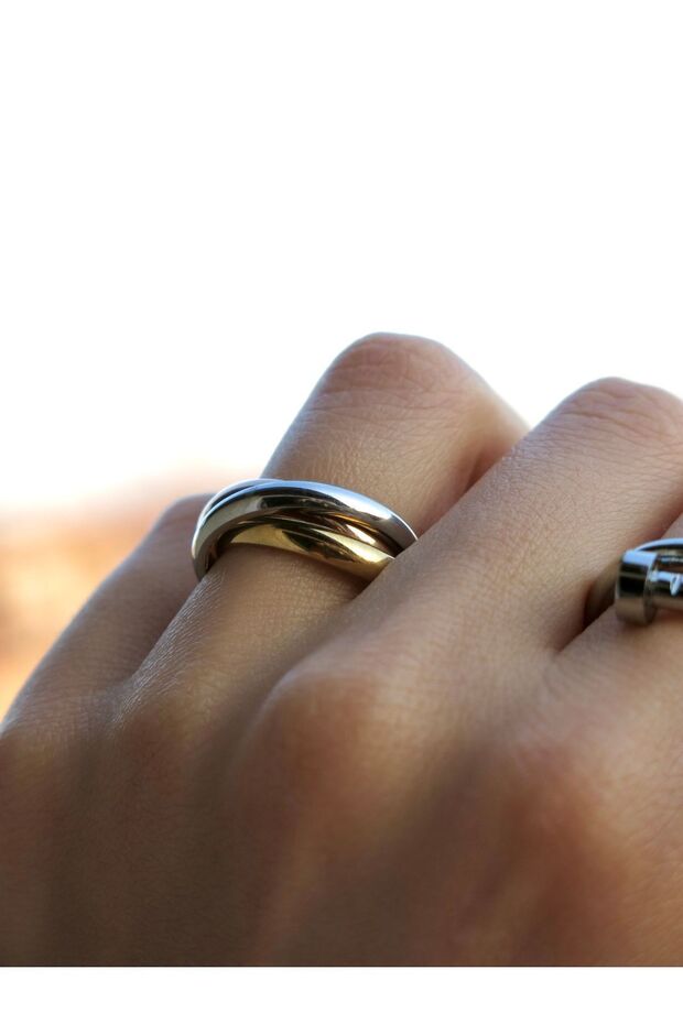 خاتم ترينيتي ستيل / 3 حلقات ستيل - 1