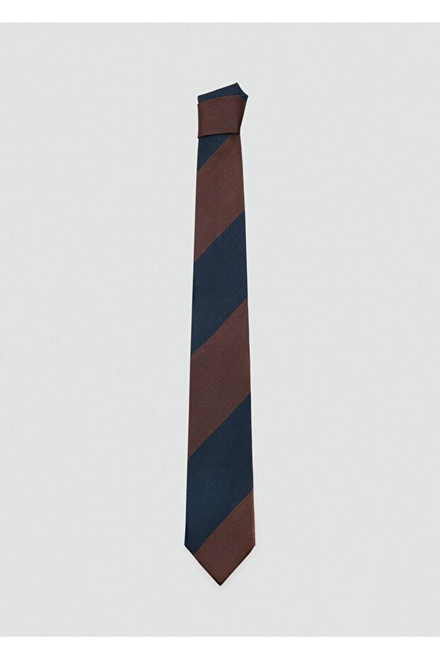 Çizgili ipek kravat - 2