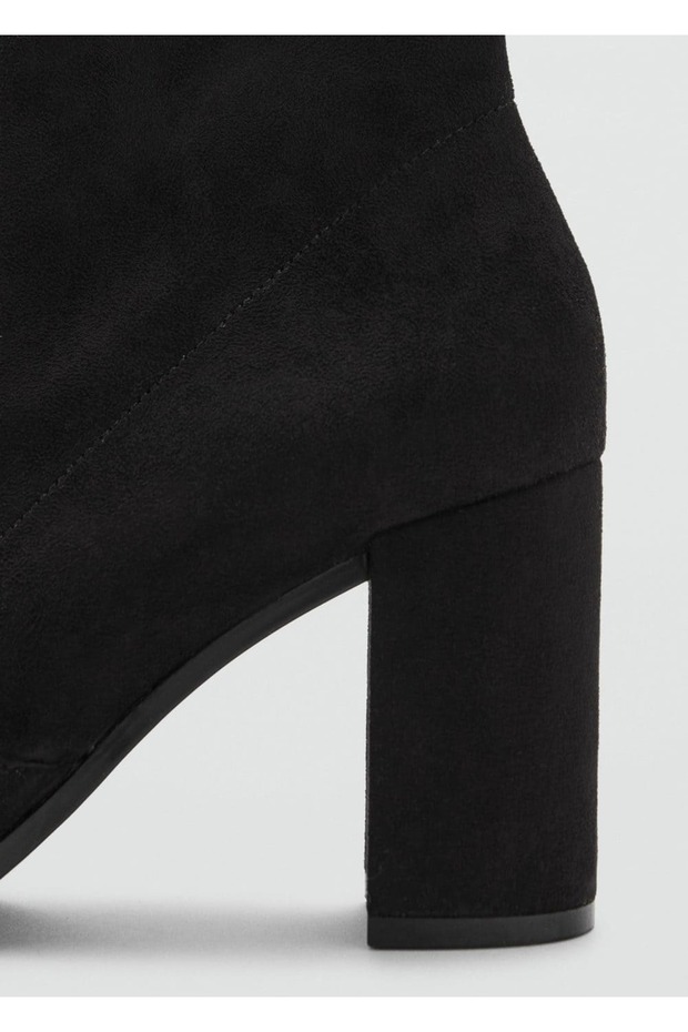 Süet blok topuklu bilekte bot - 4