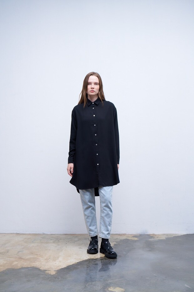 Tencel Gömlek Siyah - 2