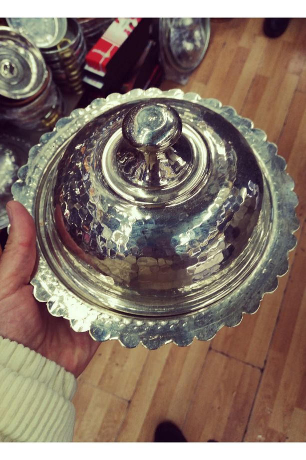 Dövme Bakır Sunum Tabağı 16 cm Kapaklı Şık ve Kaliteli - 3