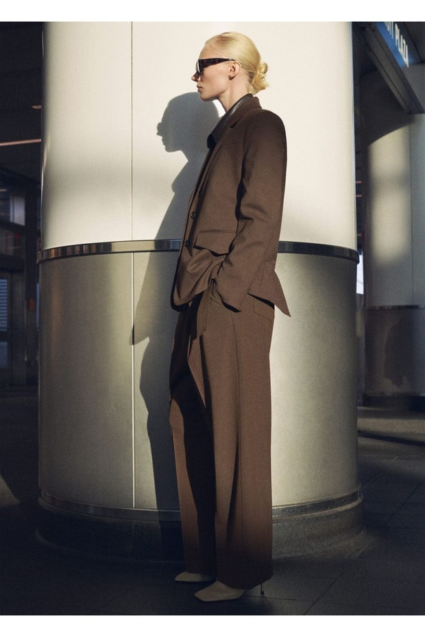 Kemerli kumaş pantolon - 7