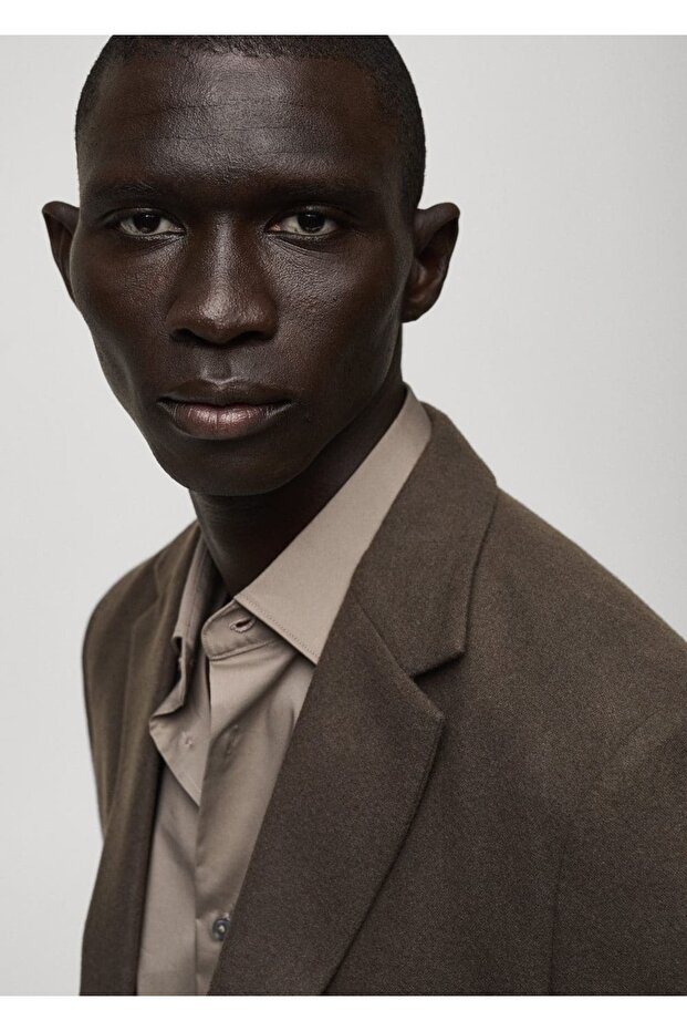 Slim Fit Wool Blend Blazer Jacket - 5