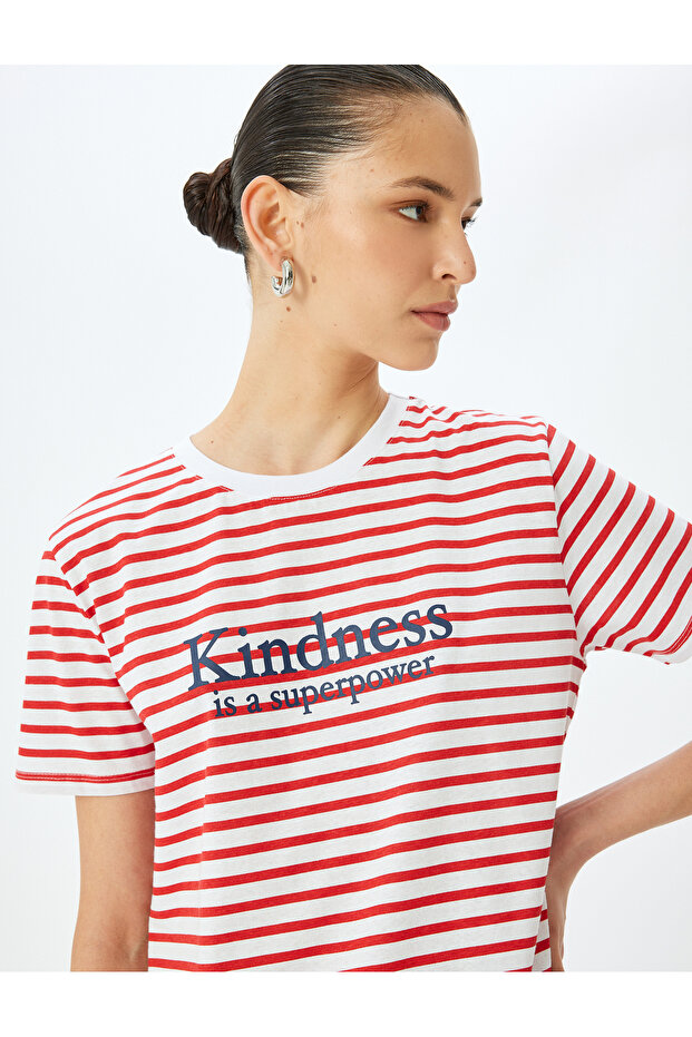 Crew Neck Red Women's T-Shirt 5Sak50138Ek