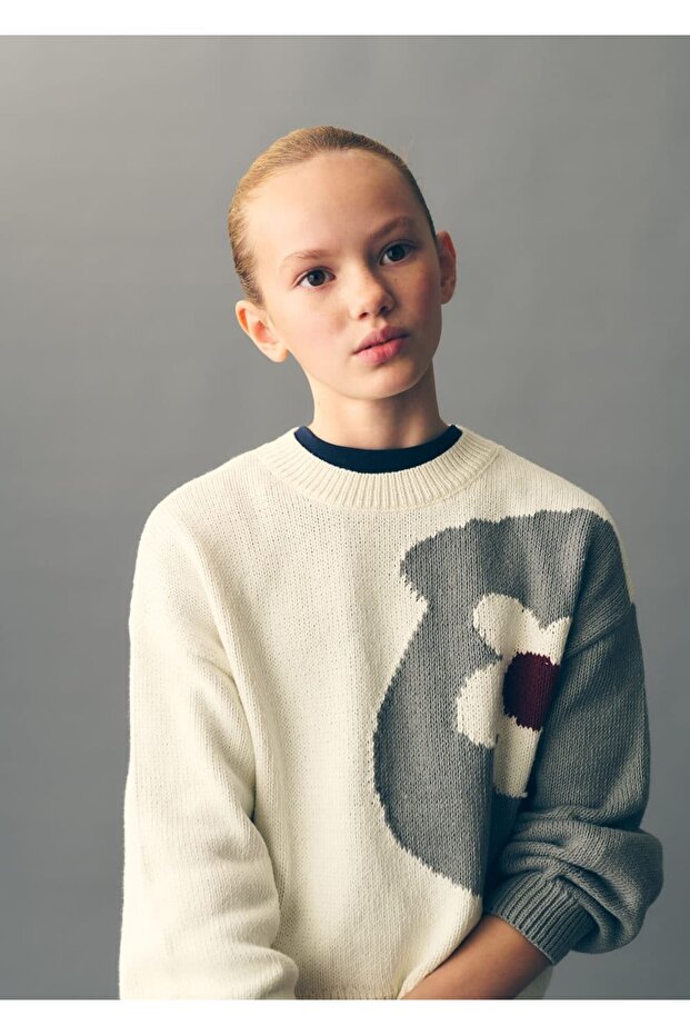 Çiçekli triko kazak - 3