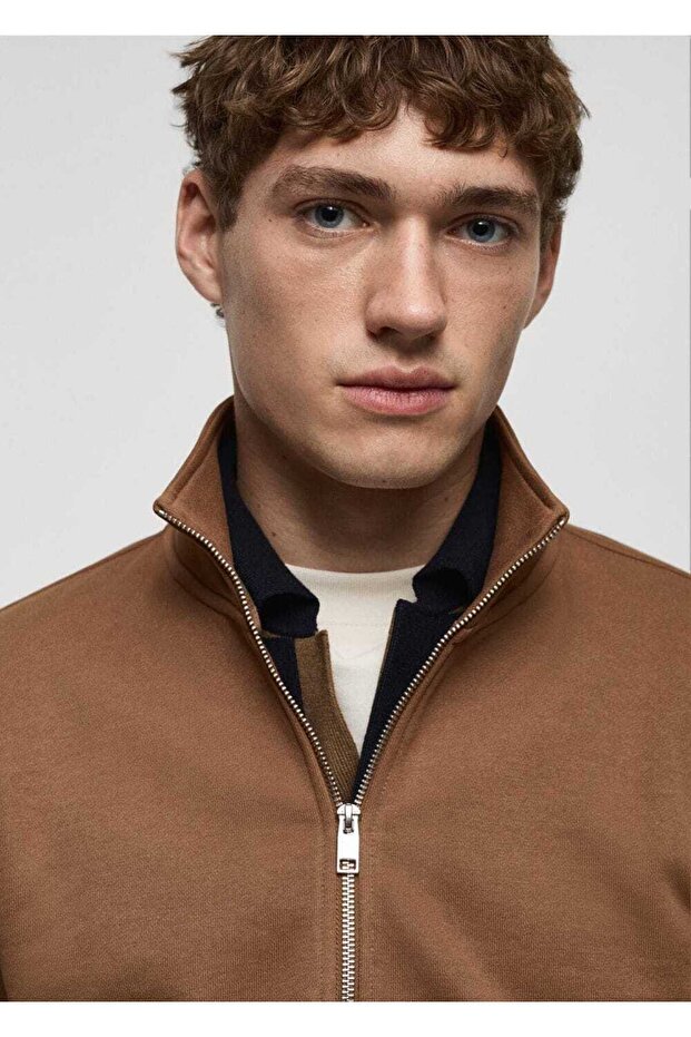 Regular Kesim Fermuarlı Yaka Sweatshirt - 7