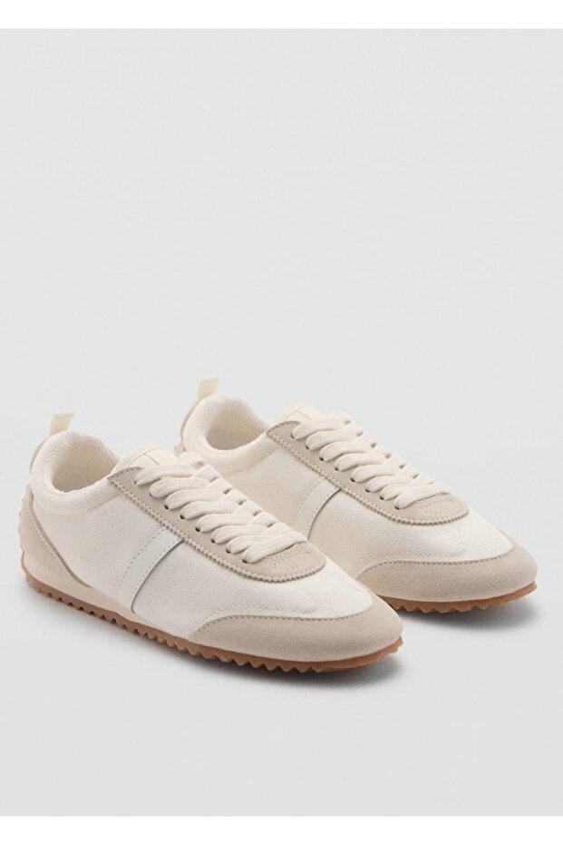 Canvas-Sneaker mit Lederbesatz - 1