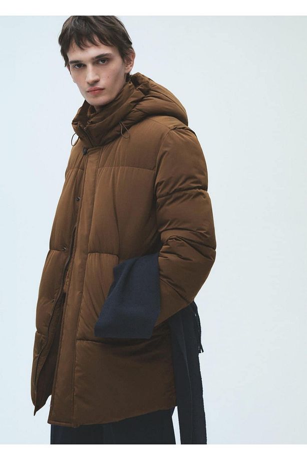 Kapitone su geçirmez kapüşonlu anorak - 8