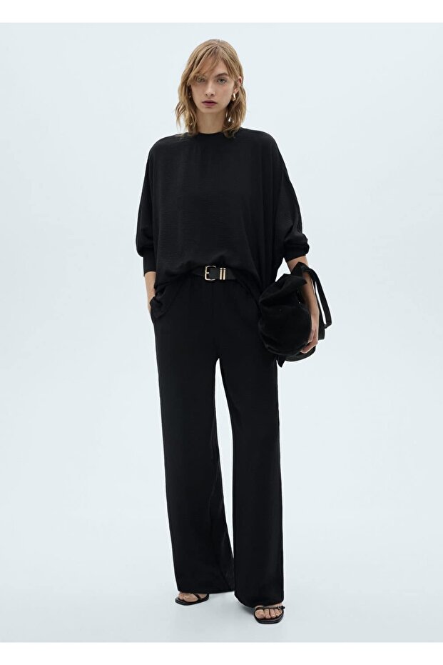 Düz kesim triko pantolon - 2