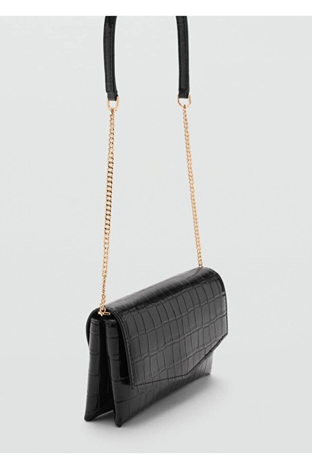 Crocodile Skin Pattern Flap Bag