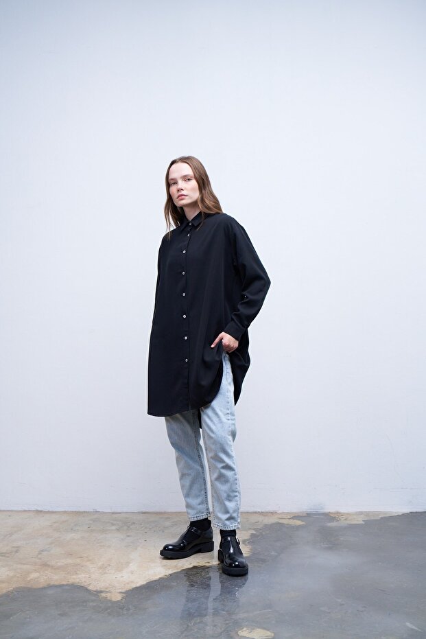 Tencel Gömlek Siyah - 3