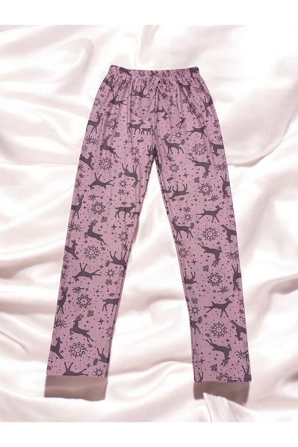 Yılbaşı Konseptli Süet Pijama Altı - 3