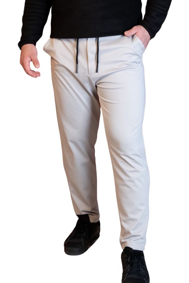 Erkek Jagger Pantolon Likralı Beli Lastikli Bağcık Detaylı Erkek Jogger Kumaş Pantolon - 7