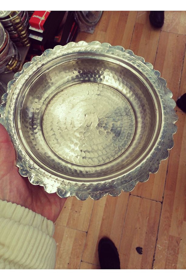 Dövme Bakır Sunum Tabağı 16 cm Kapaklı Şık ve Kaliteli - 1