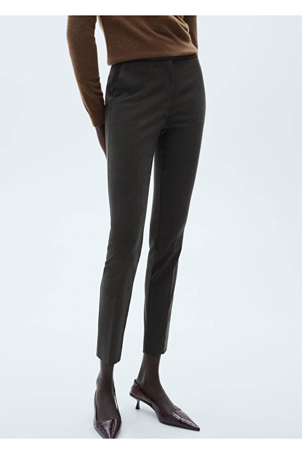 Cropped skinny pantolon - 1