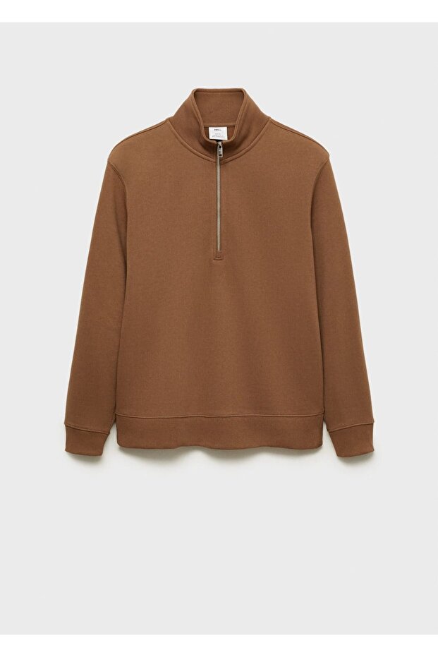 Regular Kesim Fermuarlı Yaka Sweatshirt - 3