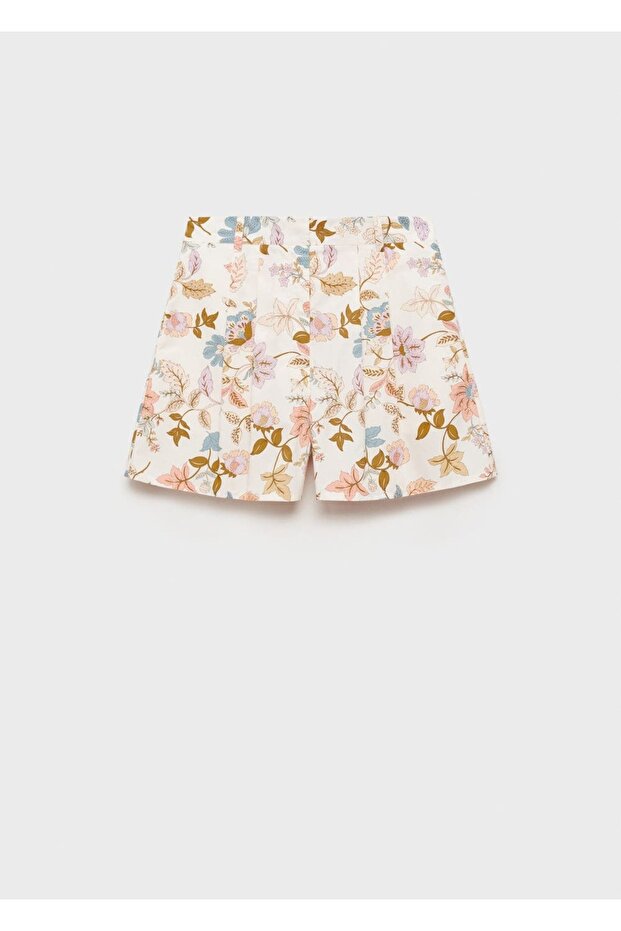 Çiçekli pensli şort - 3