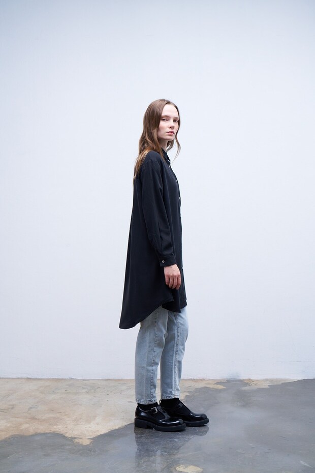 Tencel Gömlek Siyah - 4