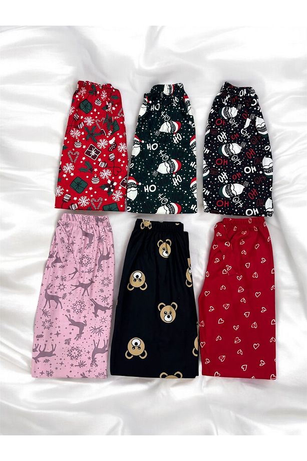 Yılbaşı Konseptli Süet Pijama Altı - 4