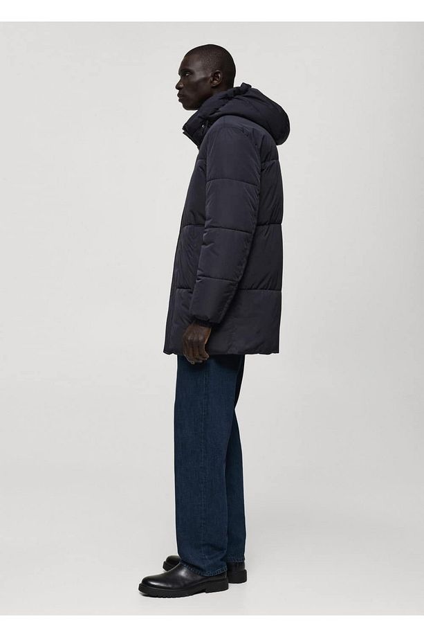 Kapitone su geçirmez kapüşonlu anorak - 8