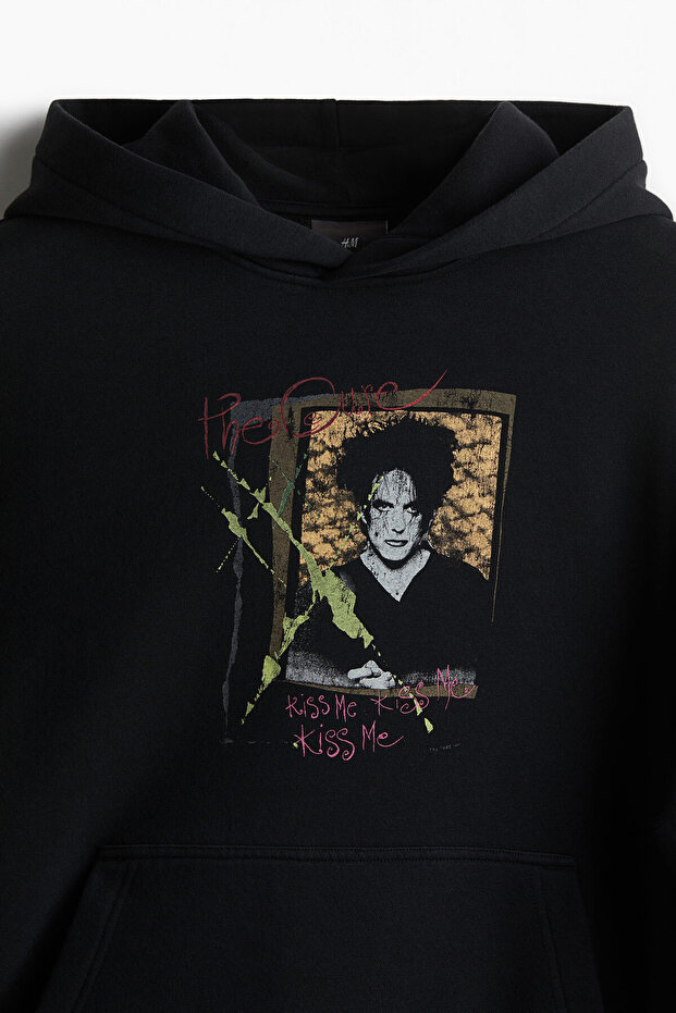 Oversized Fit Kapüşonlu ve Baskılı Üst - 6