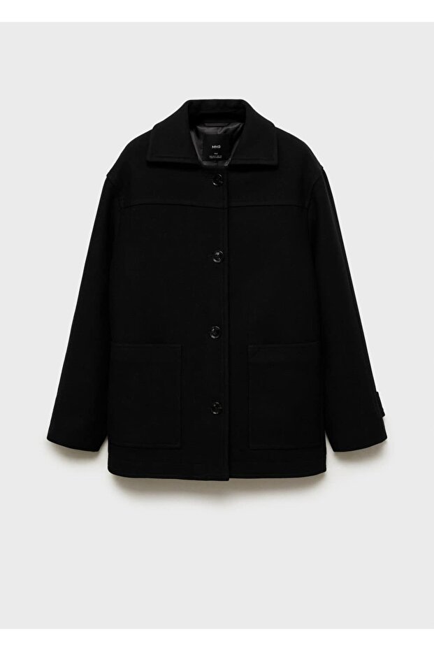 Vlněný kabát s nášivkami - 3