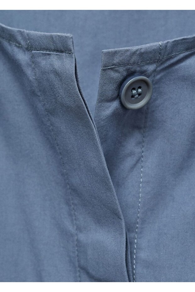 Göğüs cepli pamuklu bluz - 5