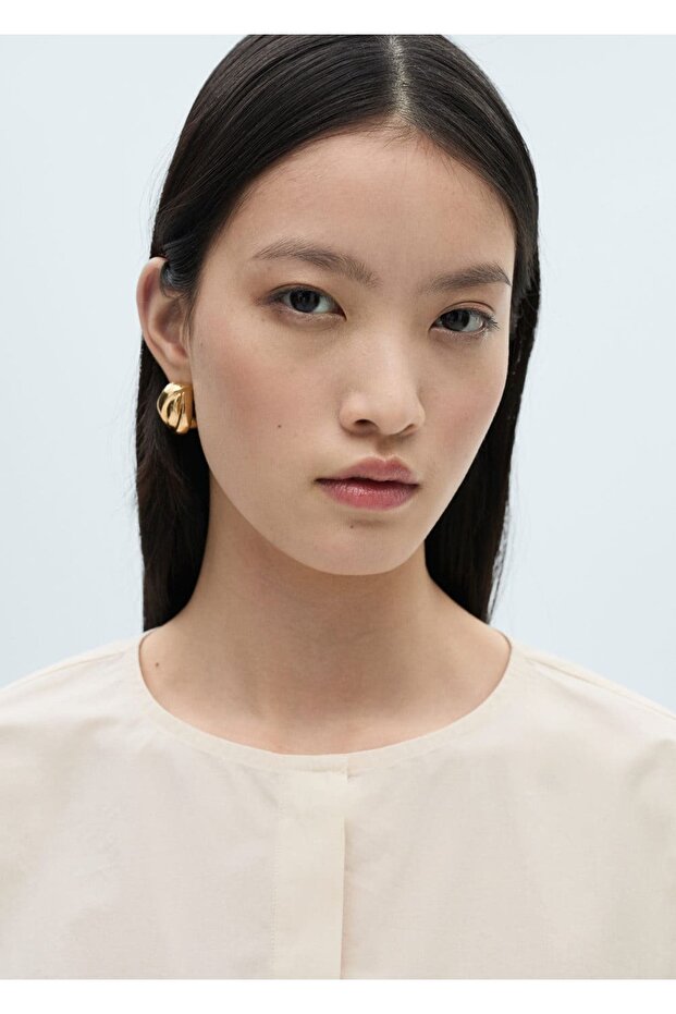 Göğüs cepli pamuklu bluz - 7