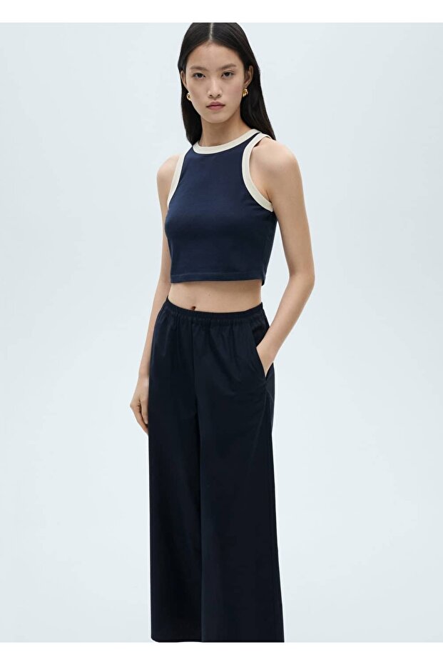 Pamuklu culotte pantolon - 5