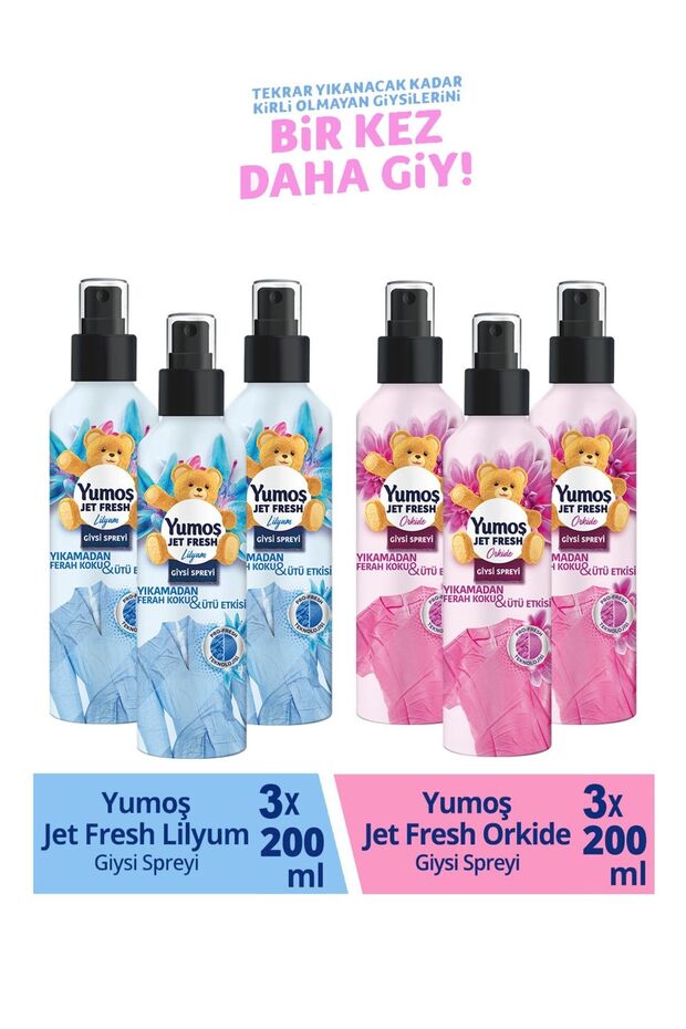 Jet Fresh Giysi Spreyi Lilyum 3 X 200 ml Orkide 3 X 200 ml - 1