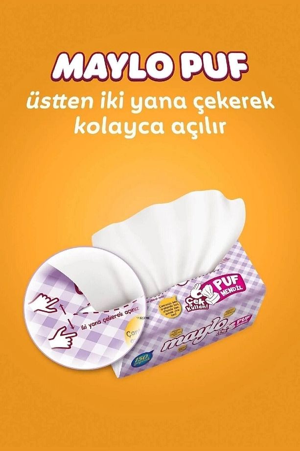 Puf Mendil 24 X 100 Tek Paket Kullan At - 2
