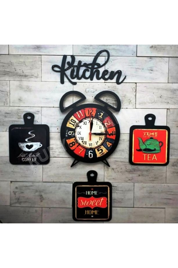 Dekoratif Çalar Saat Temalı Mutfak Saati (kitchen) - 2