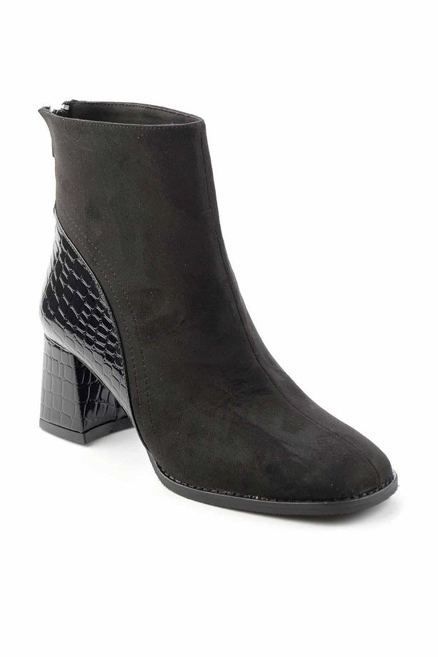 Siyah Siyah Kroko Kadın Bot & Bootie K02233000802 - 3