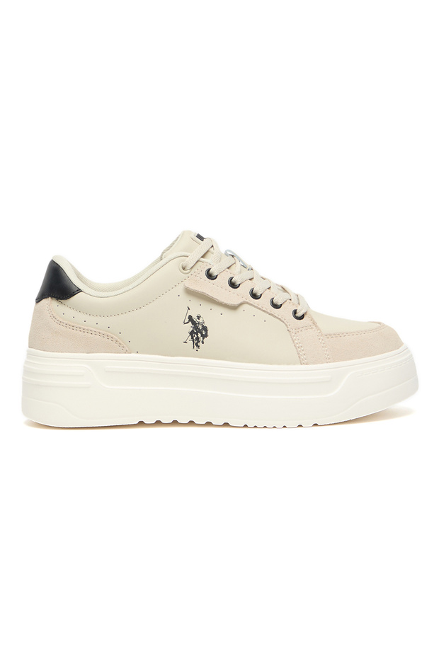 Women's Platform Sneakers - Low-Top Casual Lace-Up Design with Comfort Cushioned Sole