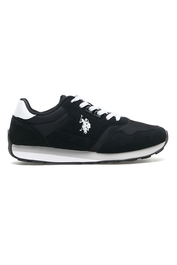 Men's Black Sneakers - Classic Design with White Accents, Comfortable Shoes for Everyday Style