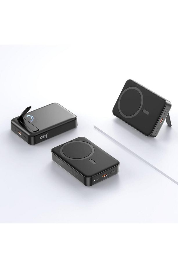 10000 Mah Magsafe Powerbank Standlı Pd20w Taşınabilir Kablosuz Hızlı Şarj Cihazı Siyah - 4
