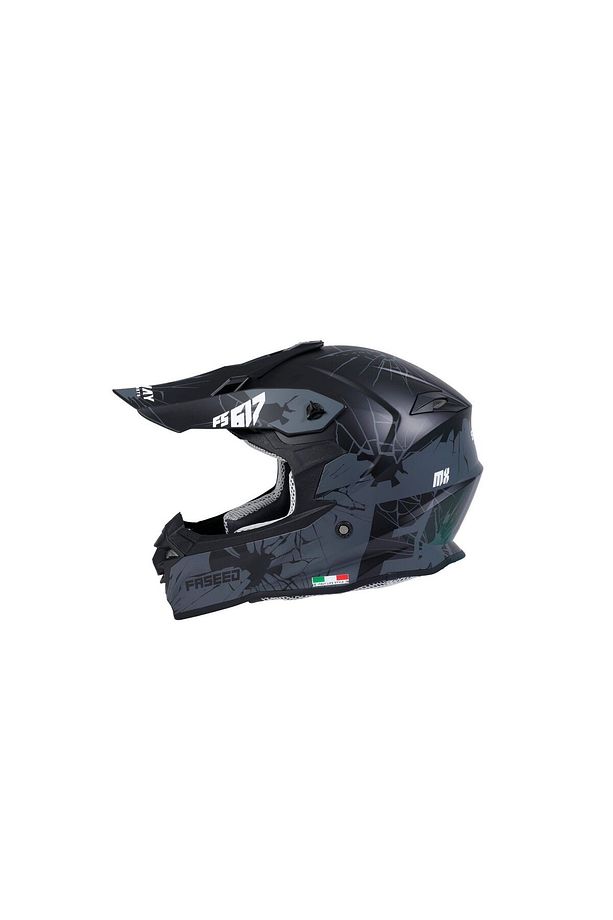 SW 617 MATT CRAK Black Grey Cross Kask - 2