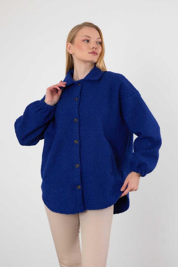 3014A ساكس قميص طية صدر السترة سترة بأزرار - 8