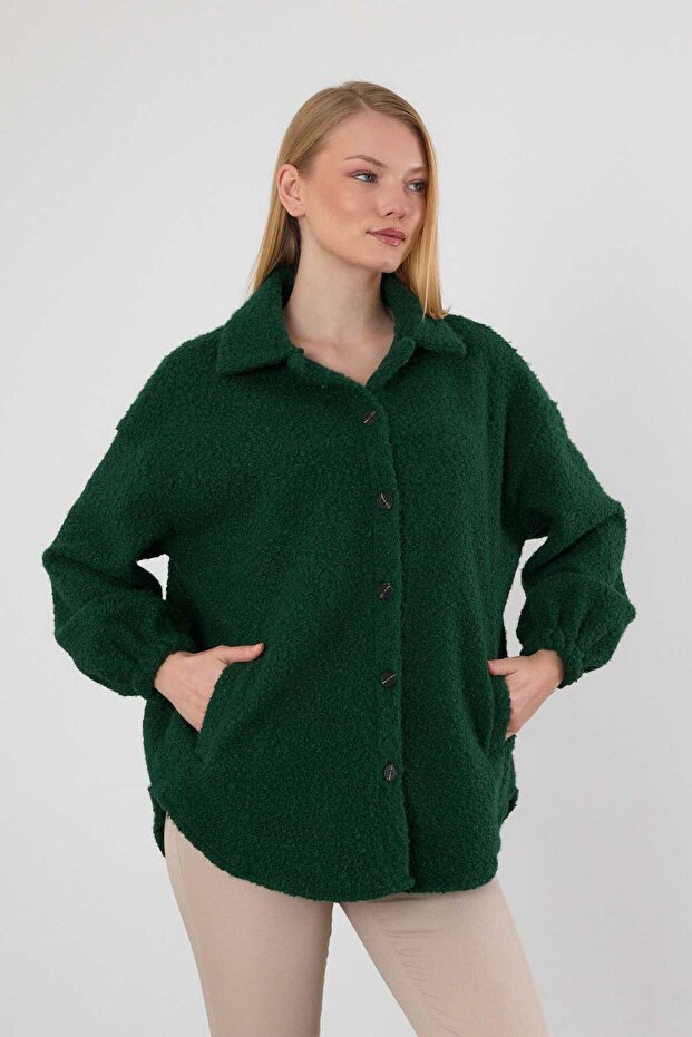 3014A Emerald Shirt Collar Button down Jacket - 8