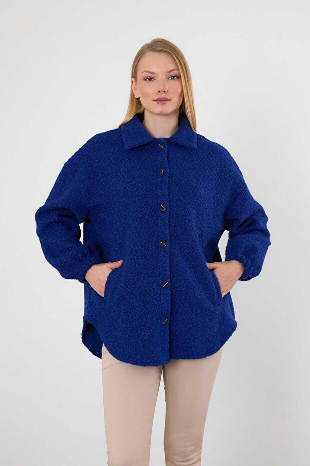 3014A ساكس قميص طية صدر السترة سترة بأزرار - 7