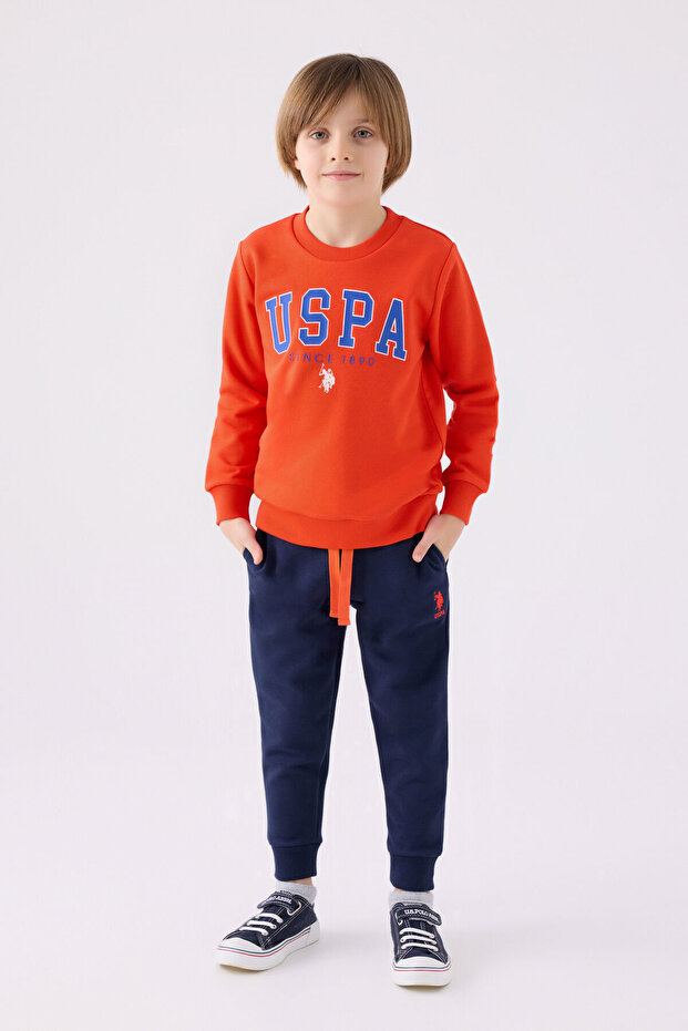 U.S. Polo Assn Boys' Orange Tracksuit Set