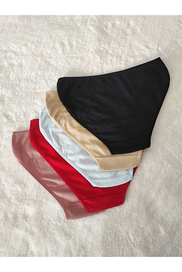 Ribbed Interlock Bikini - Slip Panties Basic 5 Pack - 3