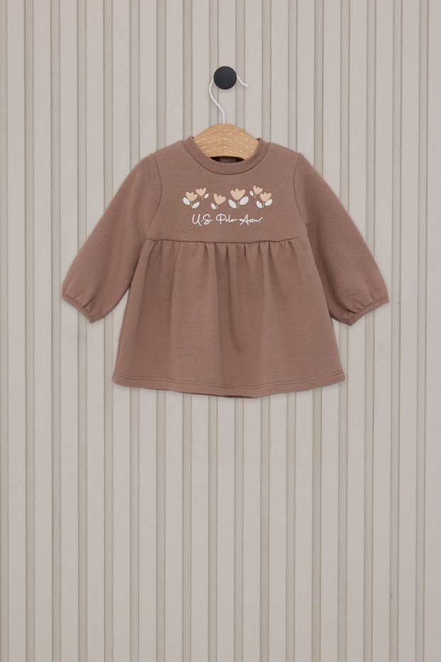 U.S. Polo Assn Baby Girl Brown Dress