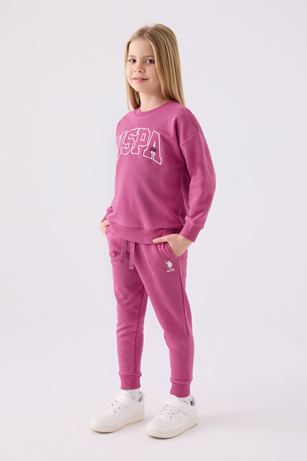 Girl's Pink Tracksuit Set