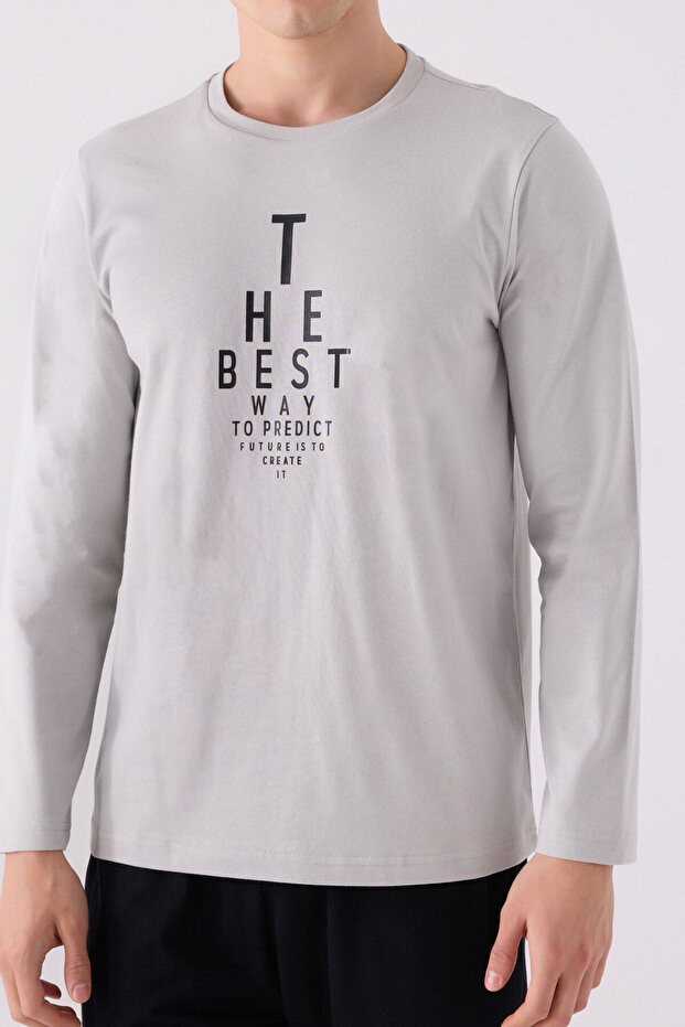 طقم بيجامة رمادية للرجال - 4